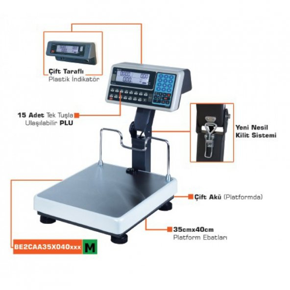 Tem BE2CAA35X040xxx FİYAT HESAPLAYAN TERAZİ 30/60/150KG 35x40